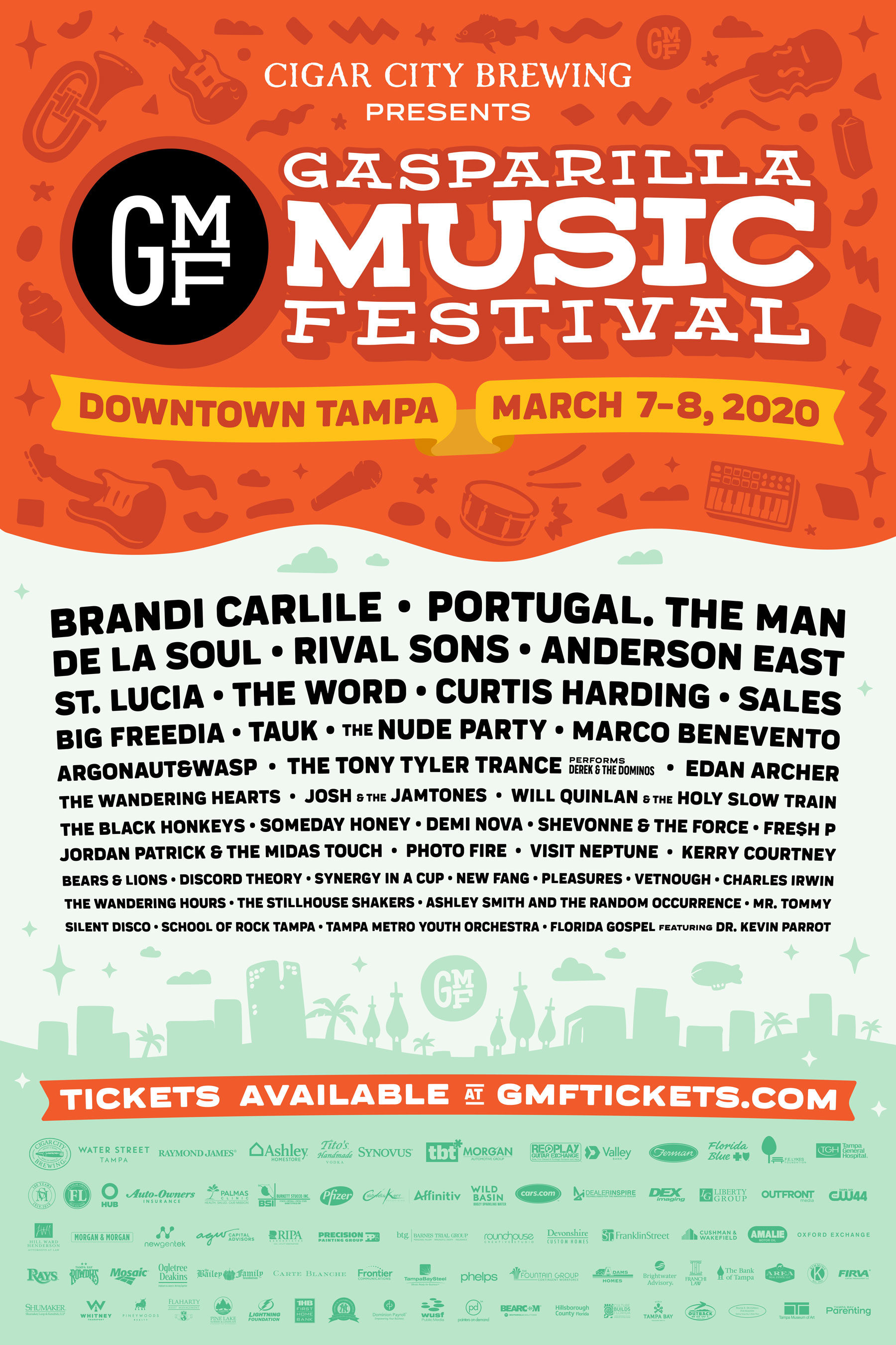 Gmf Lineup Poster Gasparilla Music Festival